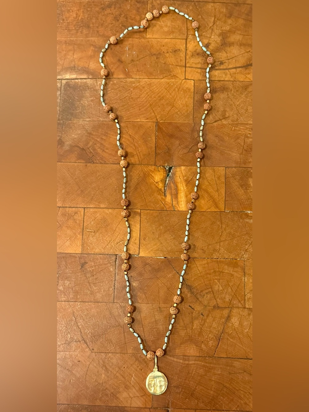 Cleopatra’s bling Rudraska Mala Necklace with Gold Pendant